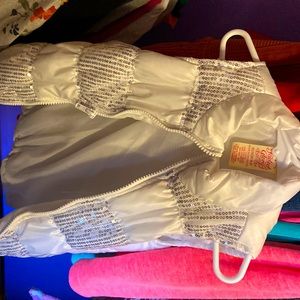 White puffer vest